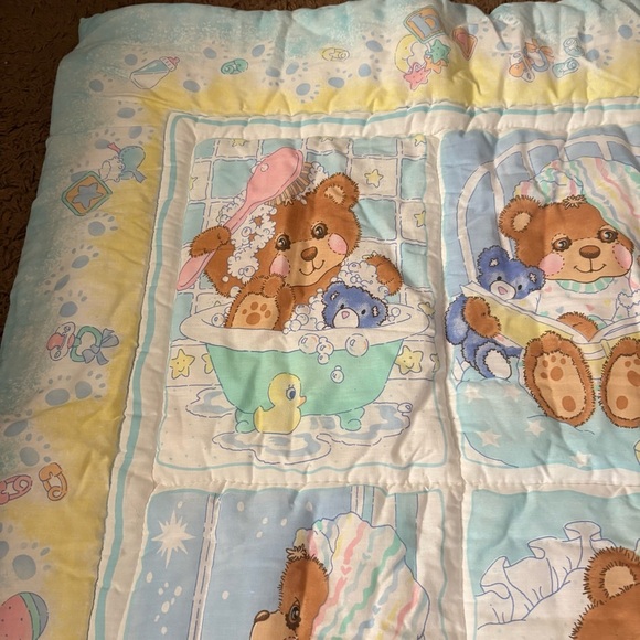 Vintage Baby Morgan TEDDY BEDDY Bear Comforter Quilt Crib Blanket W/ Pillow - Picture 7 of 9